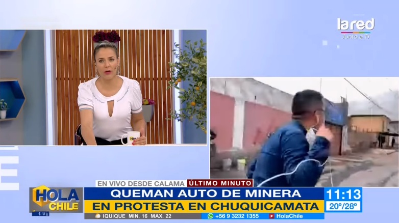 "¡Vienen para acá! ¡Nos están tirando piedras!": Periodista de La Red fue atacado en pleno despacho