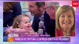 Hija de Cristián Sánchez se apropia de las cámaras en el cumpleaños de su padre en TVN