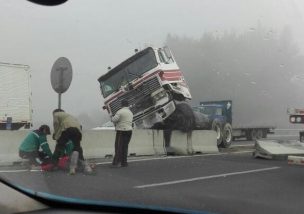 Cuatro accidentes se han registrado en la Ruta 68 debido a la poca visibilidad