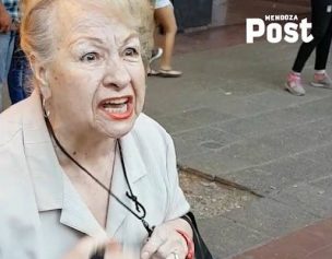 Mujer argentina lanzó gas a manifestantes: 