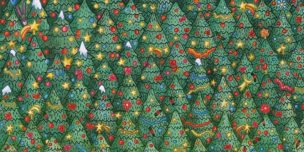 Reto Navideño: ¿Puedes encontrar al pájaro rojo en los árboles de Navidad?