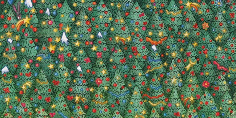 Reto Navideño: ¿Puedes encontrar al pájaro rojo en los árboles de Navidad?