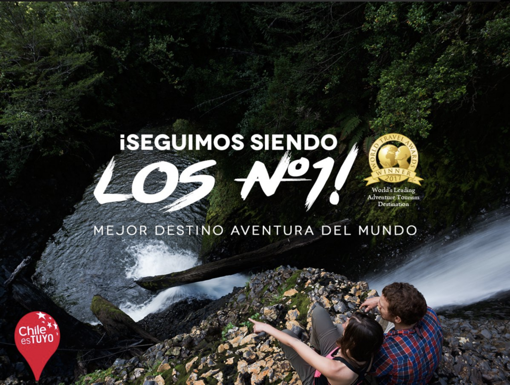 Chile gana, por segundo año consecutivo, el premio al “Mejor destino turismo aventura” del mundo