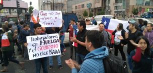 Trabajadores de Tren Central protestan en Estación Central a 13 días del inicio de huelga