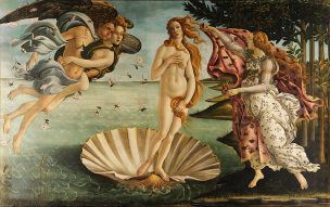 Famosa modelo publicó una fotografía imitando El Nacimiento de Venus