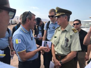 Carabineros junto a Avanzada del Vaticano inspecciona Iquique por visita papal