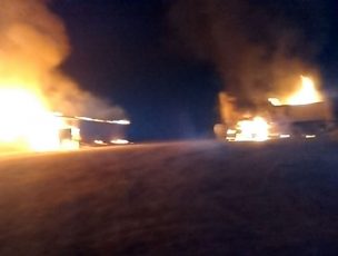 Nuevo ataque incendiario en Contulmo terminó con cuatro camiones afectados