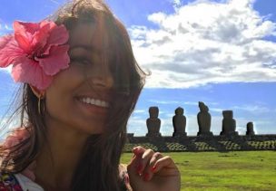 La osada foto de Lisandra Silva en la Isla de Pascua