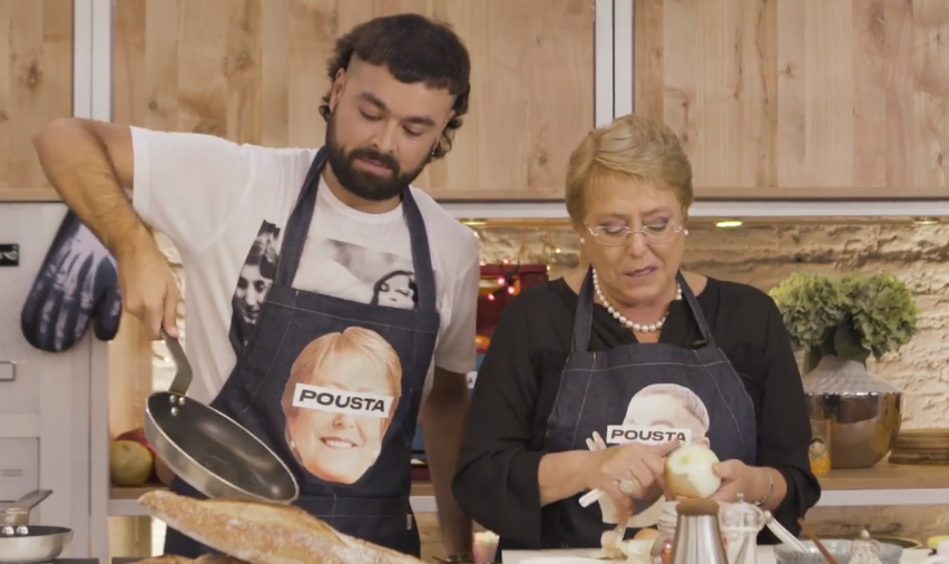 Michelle Bachelet lanzó su sánguche con una particular entrevista gastronómica