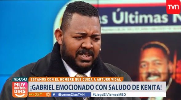 Guardaespaldas de Arturo Vidal tuvo emotivo momento con ‘Kenita’ Larraín en TVN