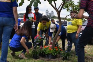 Universitarios hondureños siembran flores en memoria de compañeros asesinados