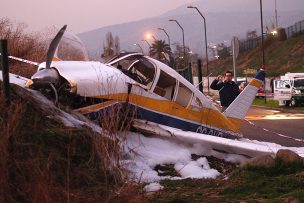 Cuatro personas heridas tras aterrizaje forzoso de avioneta en Peñalolén