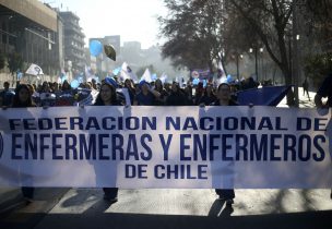 Enfermeras y enfermeros llegaron al centro en Paro Nacional