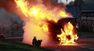 Bus se incendio mientras viajaba en la ruta Las Palmas