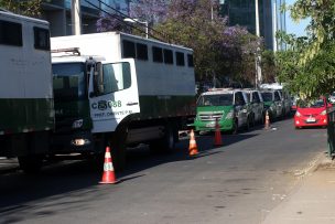 Gendarmes bloquearon acceso vehicular del Centro de Justicia