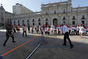 Presidente participó en clase magistral de González y Massú frente a La Moneda