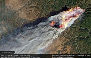 Desde satélite se puede observar el gran incendio en California que ya deja 23 muertos