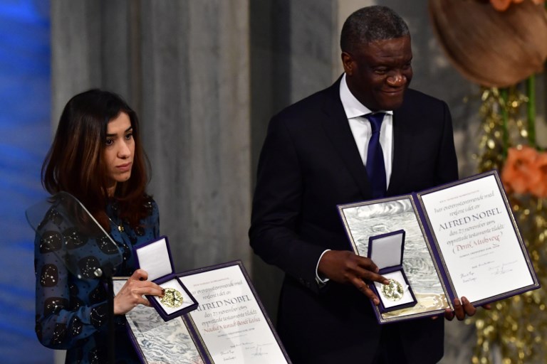 Denis Mukwege y Nadia Murad reciben el Premio Nobel de la Paz