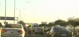 Automovilistas protestan y generan congestión por Américo Vespucio