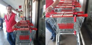 Clienta de supermercado de Puente Alto se molestó con el particular método de cobro para liberar los carros