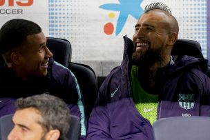 Arturo Vidal vio desde el banco el complicado triunfo de Barcelona ante Leganés