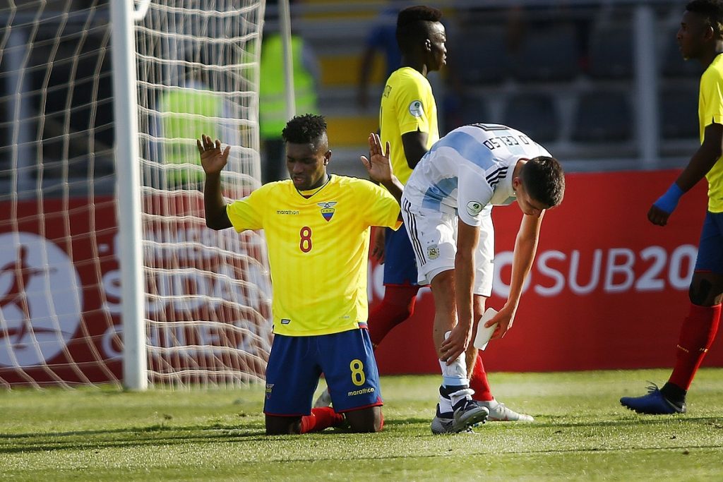 Argentina fue sorprendida por Ecuador y quedó colgando en el Sudamericano Sub 20