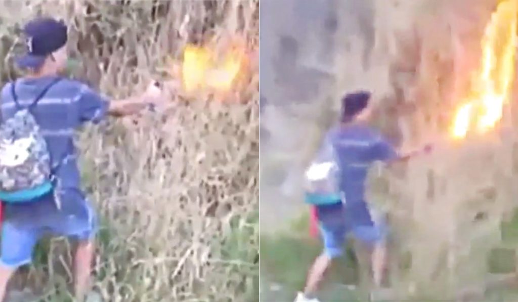 VIDEO I Registro captura a menores de edad “divirtiéndose” al iniciar incendio en Coronel