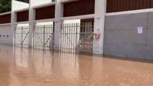 Estadio Zorros del Desierto de Cobreloa quedó completamente inundado