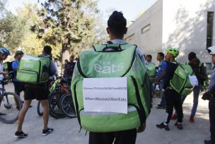 Repartidores de Uber Eats se manifestaron por mejoras en condiciones laborales