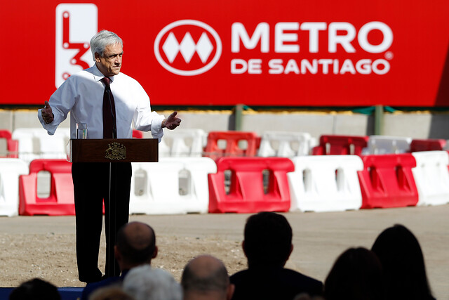 Presidente Piñera inaugura ampliación de la Línea 3: unirá U. de Chile con Plaza Quilicura en 20 minutos