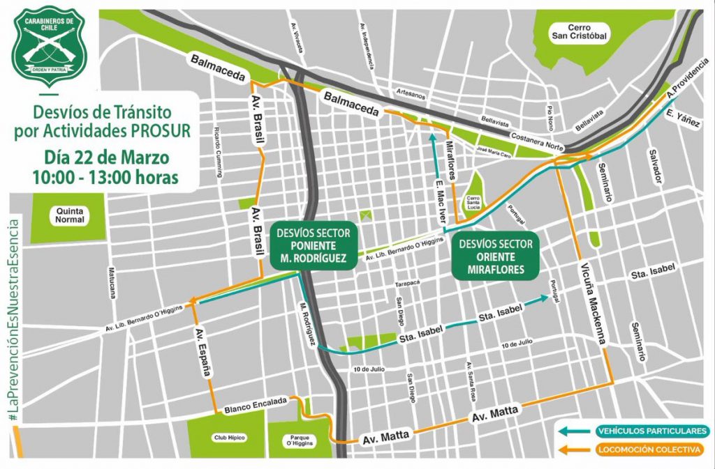 Conoce los desvíos de tránsito por la “Cumbre Prosur”