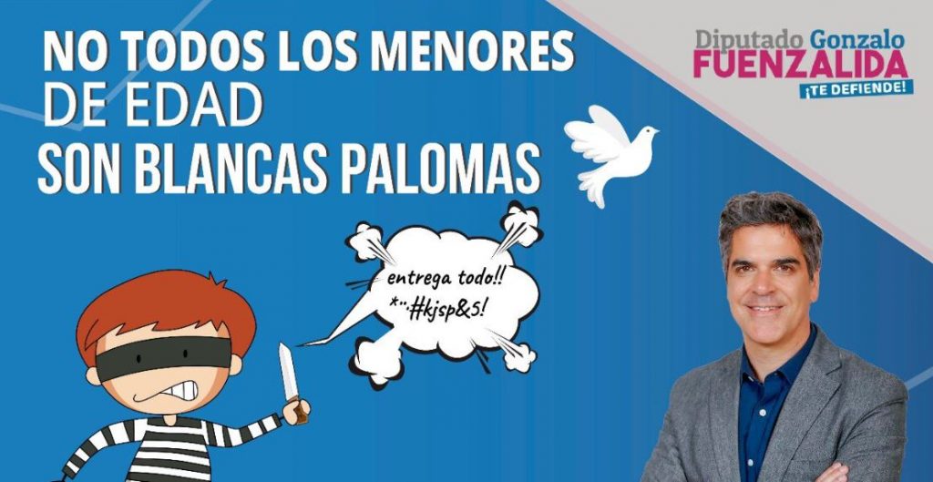 Diputado Fuenzalida defiende su afiche: “La mayoría de los jóvenes son blancas palomas, pero no todos”