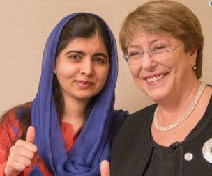 Bachelet y la importante dirigenta Malala hablan sobre la relevancia de la educación para las mujeres