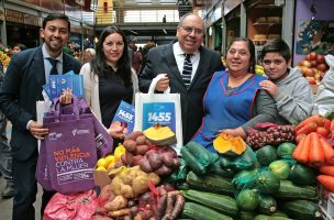 Con mensaje en bolsas ecológicas previenen violencia contra la mujer en Angelmó