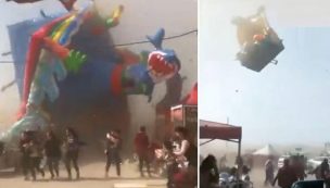 VIDEO | Tornado hizo volar juego inflable y mató a dos niños en China