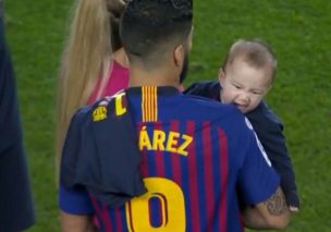 ¿Igualito a su papá? Hijo de Luis Suárez se vuelve viral tras celebración del título del FC Barcelona