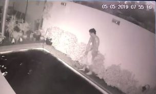 Ladrón cayó a piscina, se sacó la ropa y siguió robando desnudo en San Bernardo