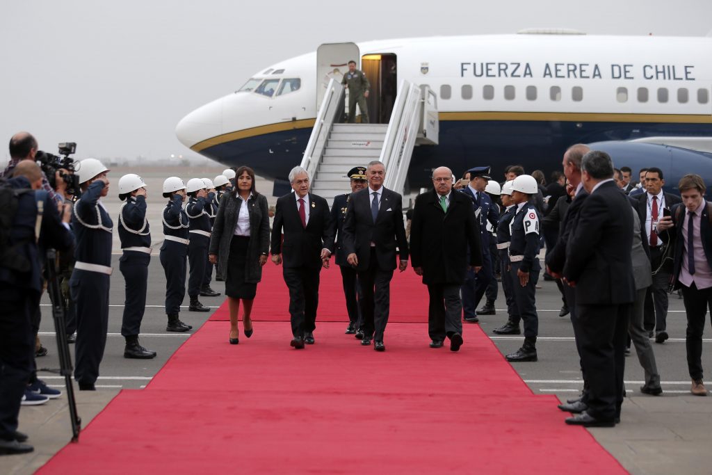 Presidente Piñera llegó a Perú para la “Cumbre de la Alianza del Pacífico”