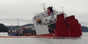 Rescate de ganado de barco encallado en Aysén durará tres días