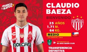 Claudio Baeza fue anunciado como nuevo refuerzo del Necaxa mexicano