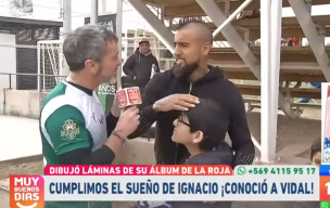 Cumplió su sueño: Niño que dibujó a Arturo Vidal en un álbum conoció al 