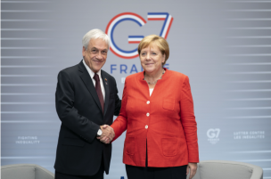 Presidente Piñera se reunió con Angela Merkel en el G7