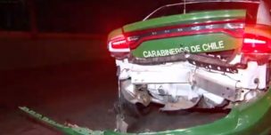 Tres patrullas de Carabineros protagonizan un choque por alcance en Vespucio Norte