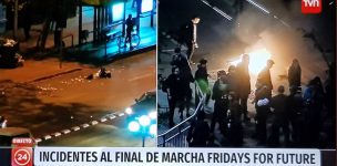 Hieren a periodista y camarógrafo que cubrían marcha por el clima en Santiago