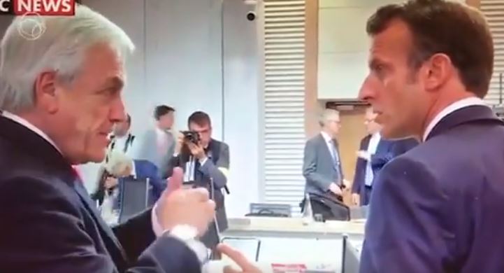 Macron fue captado reclamándole a Piñera por la actitud de Bolsonaro: “Esa no es la actitud de un presidente”