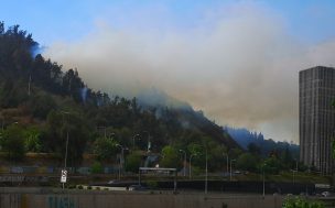 Bomberos y Conaf controla rebrote de incendio en el Cerro San Cristóbal