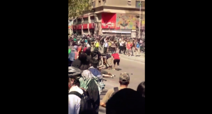 Sujeto queda en riesgo vital tras participar en destrozos en Santiago