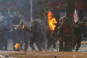 Carabinera que fue atacada con bomba molotov: 