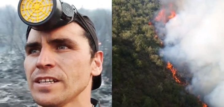 El desolador registro de Pangal Andrade en incendio del Cajón del Maipo: “Es un verdadero infierno”