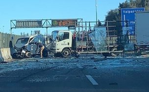 Cierran Ruta 68 en dirección a Valparaíso por accidente en sector Placilla